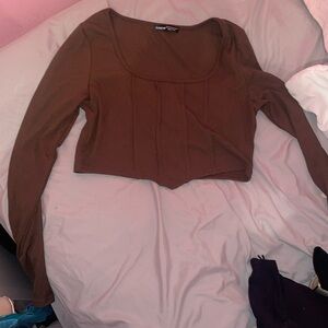SHEIN brown crop top